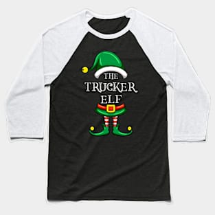 The Trucker Elf Matching Family Christmas Pajama Baseball T-Shirt